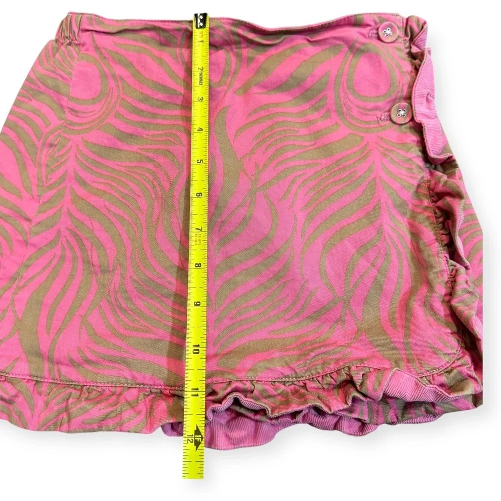 Lilly Pulitzer Reversible Girls Pink Corduroy Skirt Ruffle Hem Size 7‎